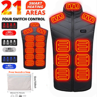 Unisex 21 Areas Heated Vest USB Electric Heated Jackets Smart Heating Coat For Outdoor Motorcycle Camping Fishing Skiing Hunting