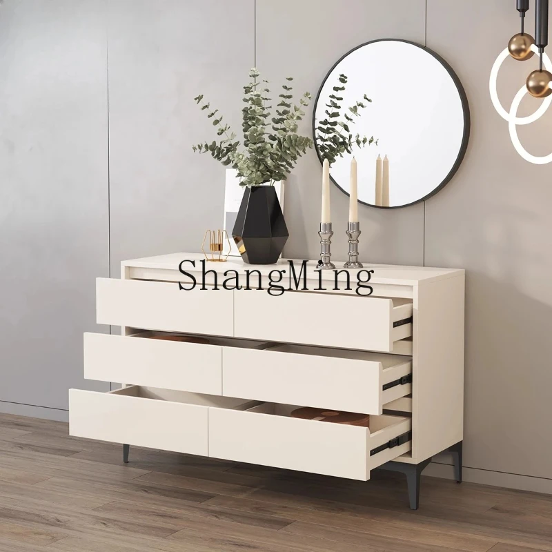 

SM new simple modern solid wood chest, bedroom home wall storage drawer storage side cabinet