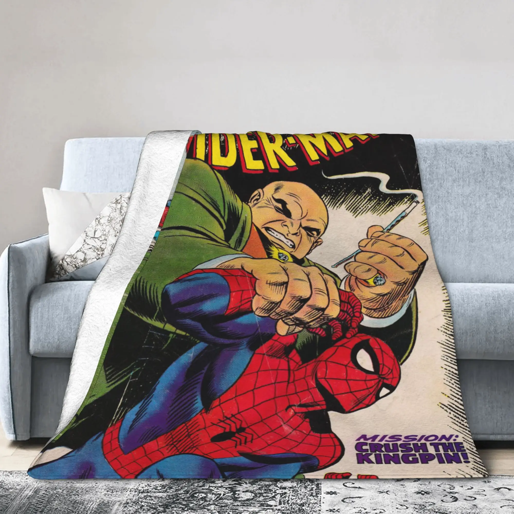 Mantas de Spiderman de franela para primavera/otoño, manta ligera de The Amazing Spider-Man para ropa de cama, ropa de cama para dormitorio