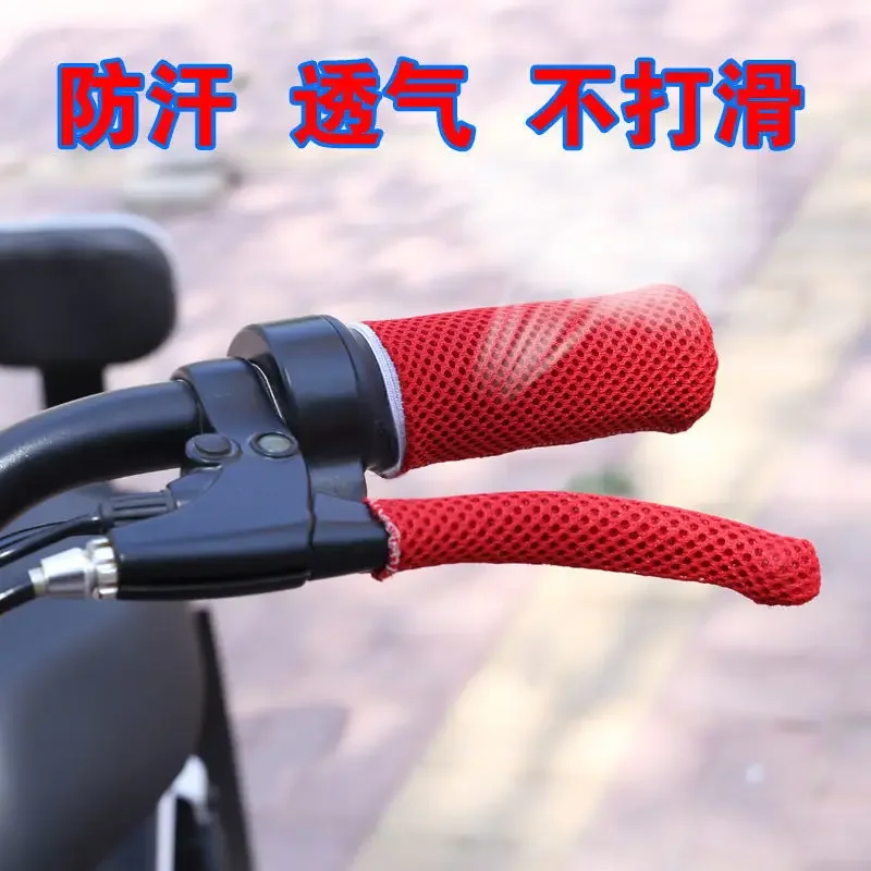 

4PCS Motorcycle Skid Proof 3D Ice Silk Handlebar Grip Cover E-bike Battery Handlebar Gloves Summer Handle Bar Throttle Grip