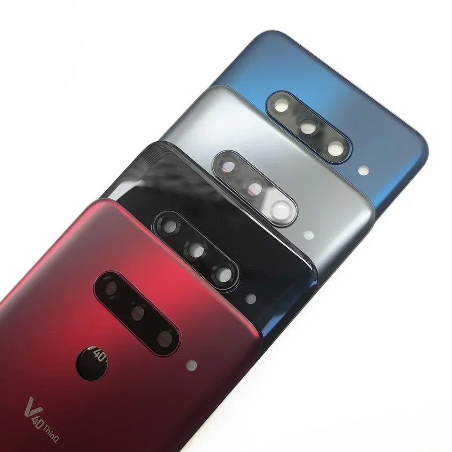 Zurück Gehäuse Für LG V40 ThinQ Batterie Abdeckung Hintere Tür Fall Mit Kamera Objektiv Glas V405QA7 V405UA V405 Zurück Abdeckung