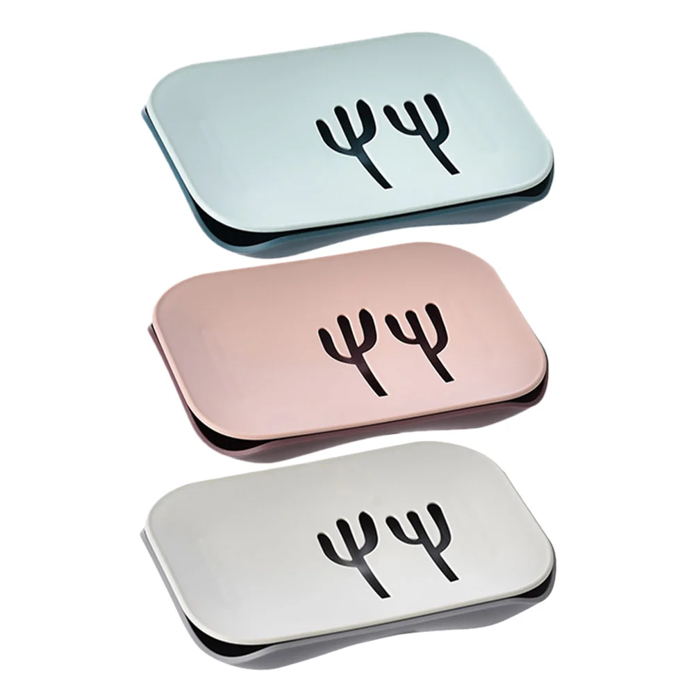 

3 Pcs Bathroom Soap Box Hollow Container PP Square Tray Organizer Detachable Easy Clean Drain Water Household Sponges Sink