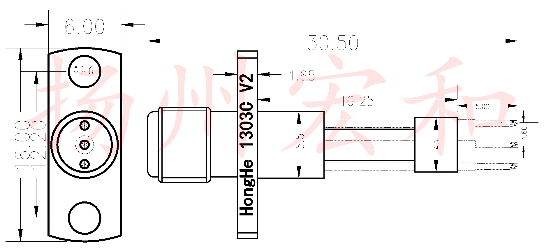 1303C V2 Claw Head High-frequency Needle HRF0380-T3 Middle Claw Head RF Test Head Probe with Two Claws on Both Sides