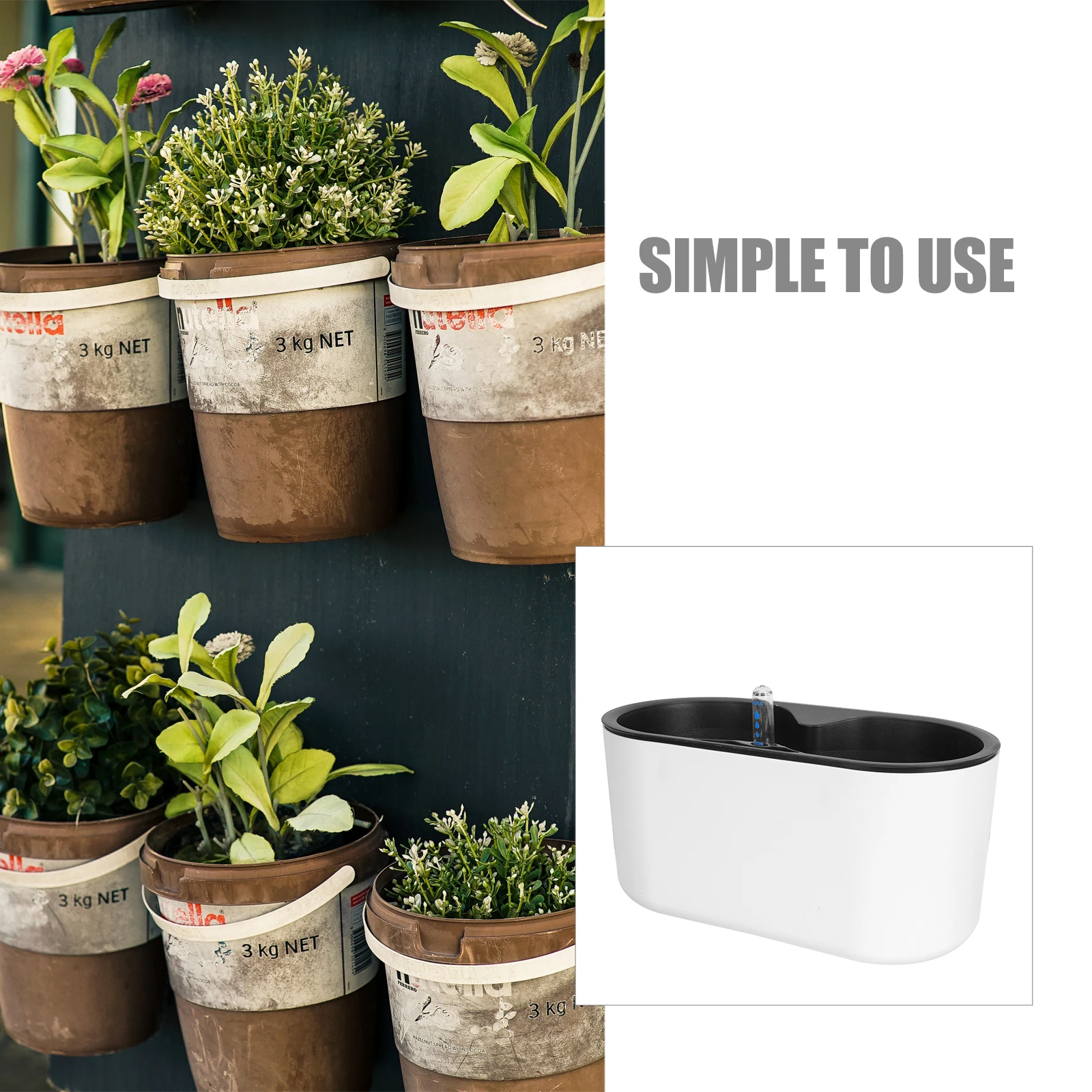 

Pot Automatic Water Absorbent Flower Self-watering Pots Flowerpot White Plastic
