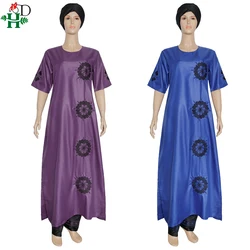 H&D African Dashiki Women Tops Pants Suits Lady Clothes Scarf Short Sleeve Shirts Pant Suit 3 Pieces Set Traditional Party Dress