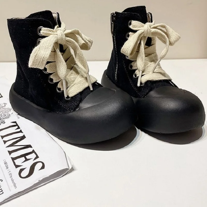 Chaussures montantes en toile pour enfants, baskets décontractées à semelles souples, avec fermeture éclair, pour garçons et filles, nouvelle collection printemps automne