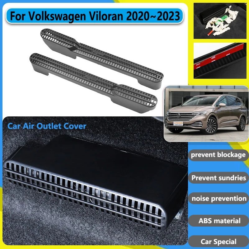 Car Under Seat Air Outlet Cover For Volkswagen VW Viloran Accesories 2020~2023 2022 Conditioner Duct Guard Vent Grille Protector