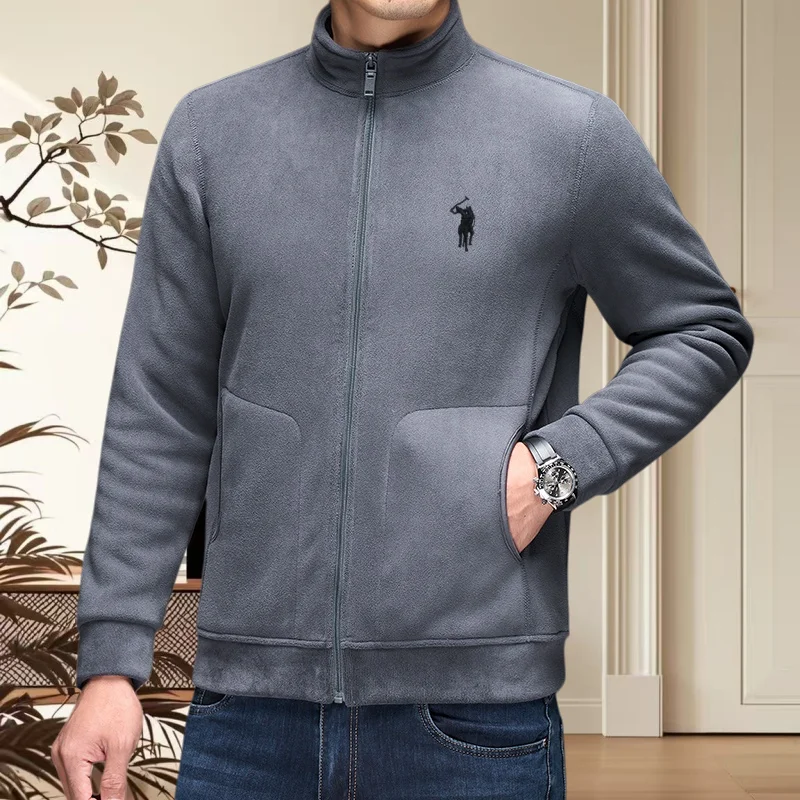 

Роскошный и модный мужской изысканный брендовый кардиган на молнии с вышивкой Paul, осенне-зимний новый бархатный теплый хит продаж, куртка