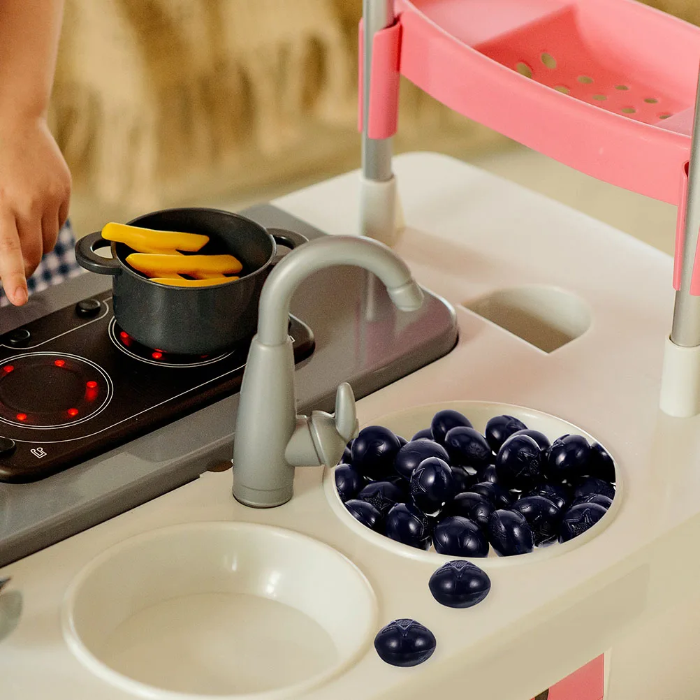 

100pcs Artificial Blueberry Resin Accessories Realistic Design for Bracelets Earrings Craft Home Decor Mini Food Props