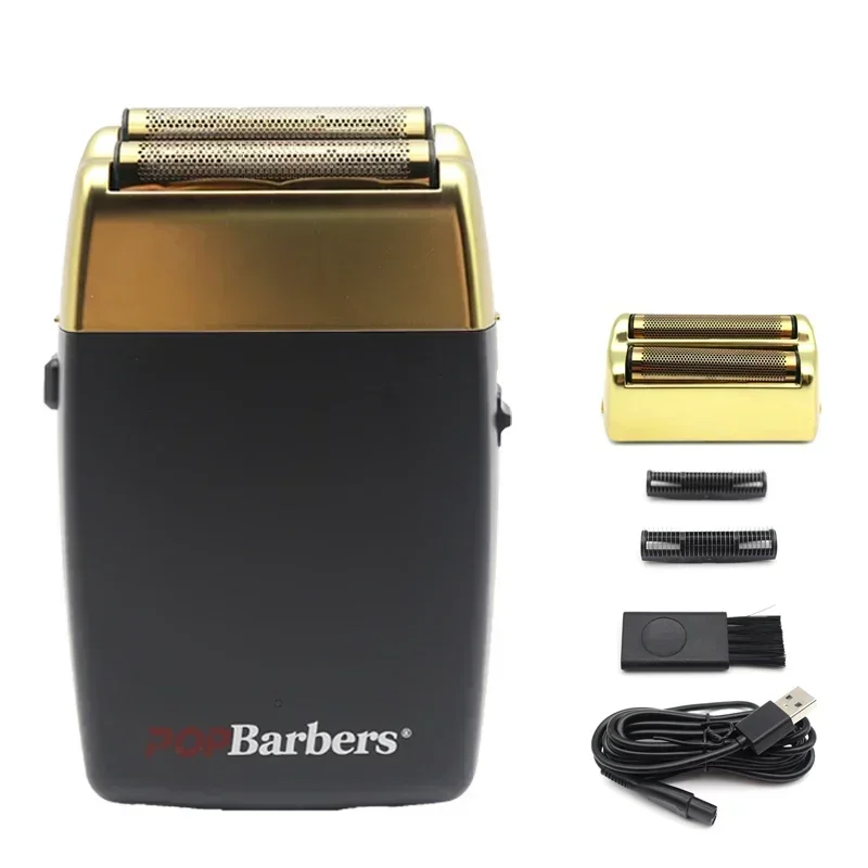 11000 RPM POP Barbers P620 Professional Electric Men's Beard Trimmer Double Foil Shaver Electric Shaver USB Hair Cutting Machine image 3
