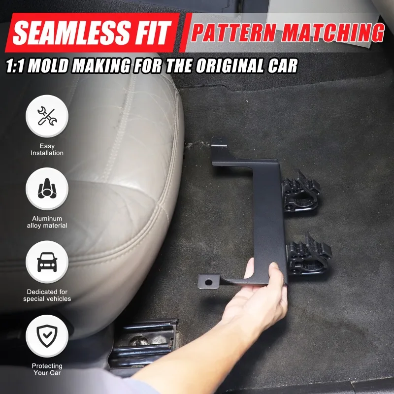 

For Hummer H2 2003-2009 Aluminum Alloy Black Car Under Seat Flashlight Holder Bracket Interior Car Accessories