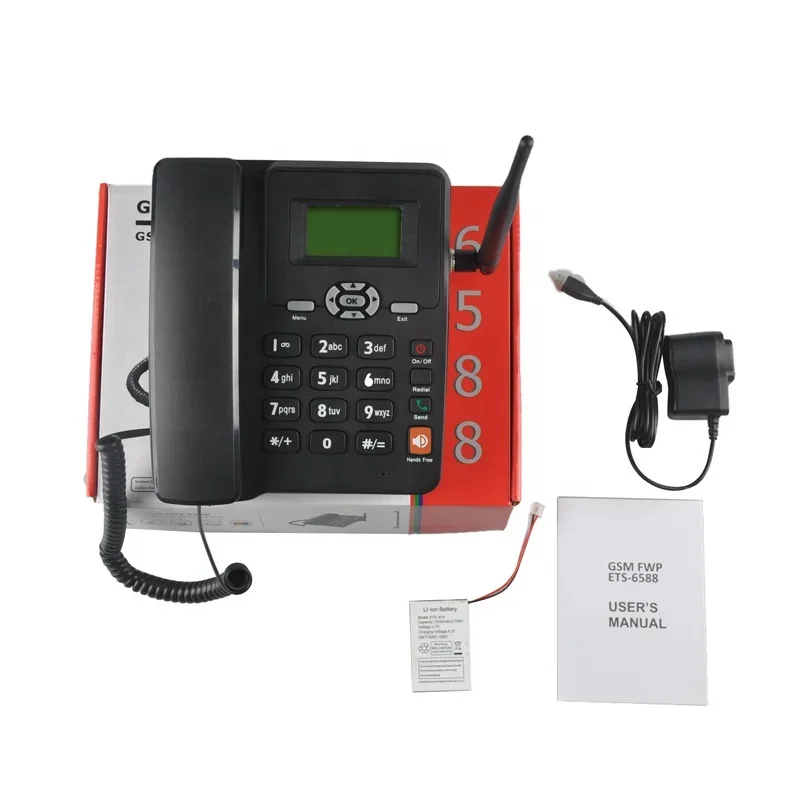 GSM Fixed Wireless Desktop Phone 2 SIM with CE/FM Radio 6588 Etross GSM FWP