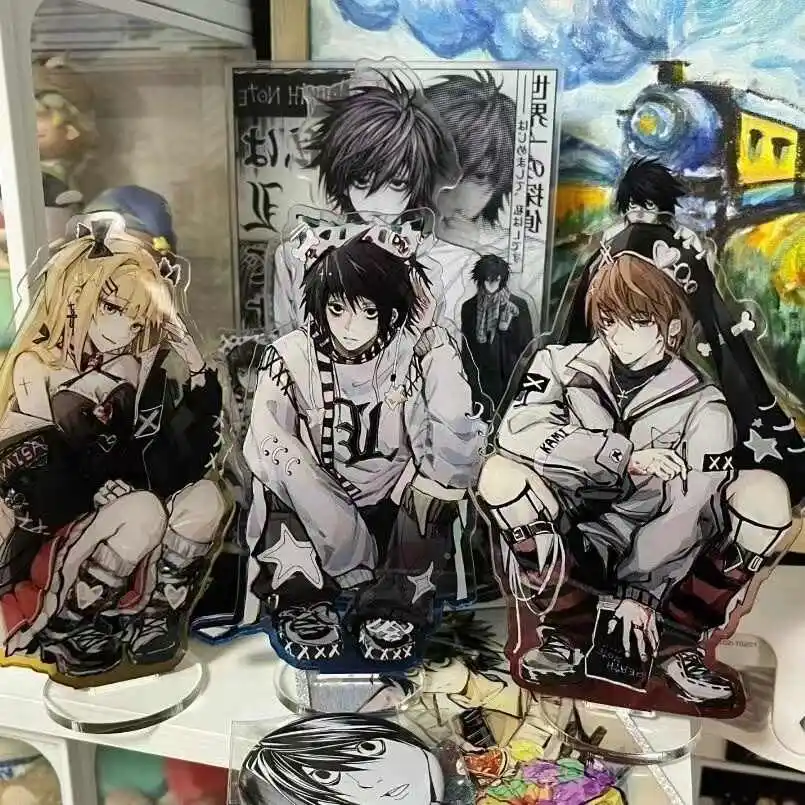 Anime DEATH NOTE Yagami Light MisaMisa L·Lawliet Acrylic Stand Figure Model Plate Cosplay Desktop Decor Christmas Gift