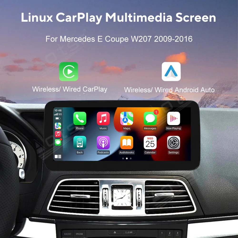 Linux Wireless Apple CarPlay Android Auto HiCar For Mercedes Benz E Coupe W207 2009~2016 Upgrade The Original Car Mirror Link