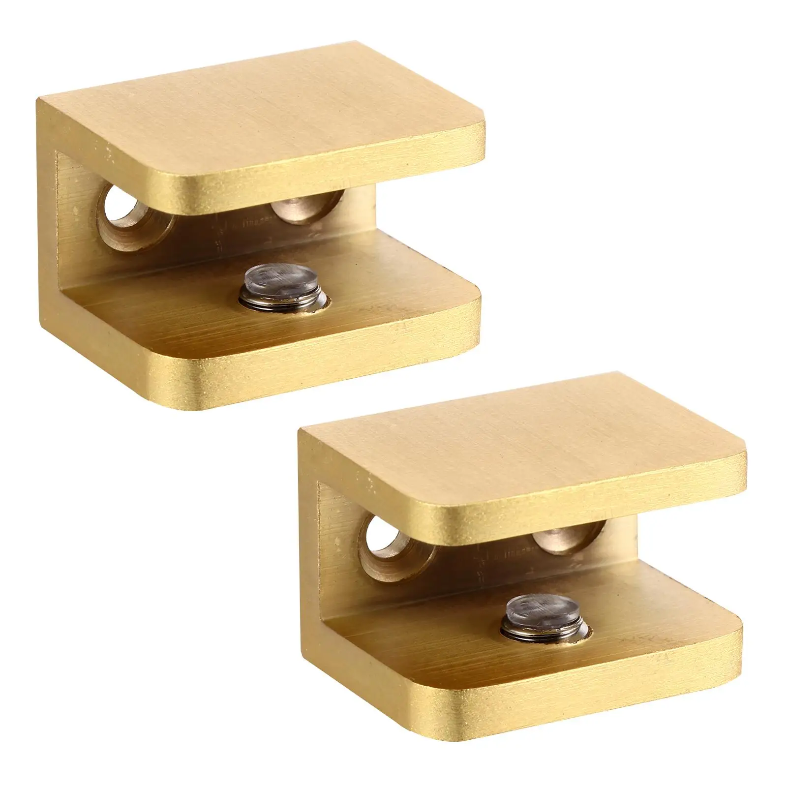 2pcs Glass Shelf Bracket Square Glass Clip Shelf Clamp Holder Flat Back Mount Holder Fixing Clamps Brackets Hardware