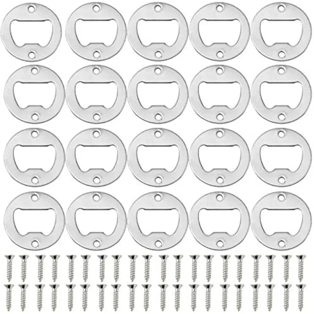 Bottle Opener Insert Screw 40mm Round Iron Corn Beer Open Antique Bronze Silver Fit for Bar/Home/Restaurant/Kitchen/Pub