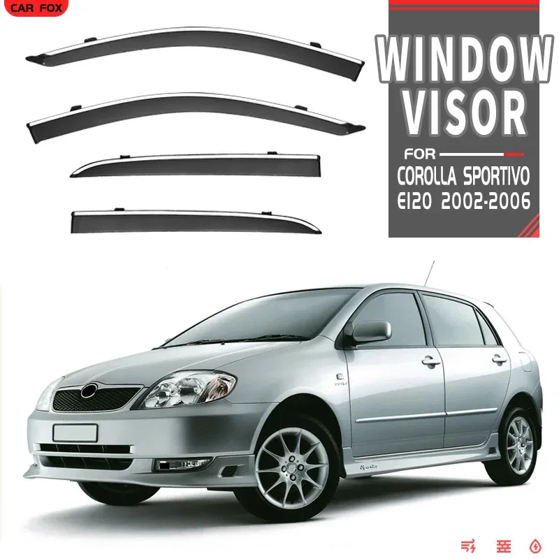 Visera para Ventana de Toyota Corolla Sportivo, Protector Solar y de Lluvia, Deflector de Viento, Moldura Decorativa