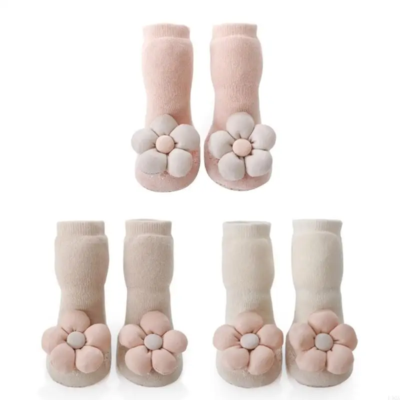 

D5QA Non Slip Socks Anti Skid Cotton Floor Socks for Baby Elastic Cuffs for Infants