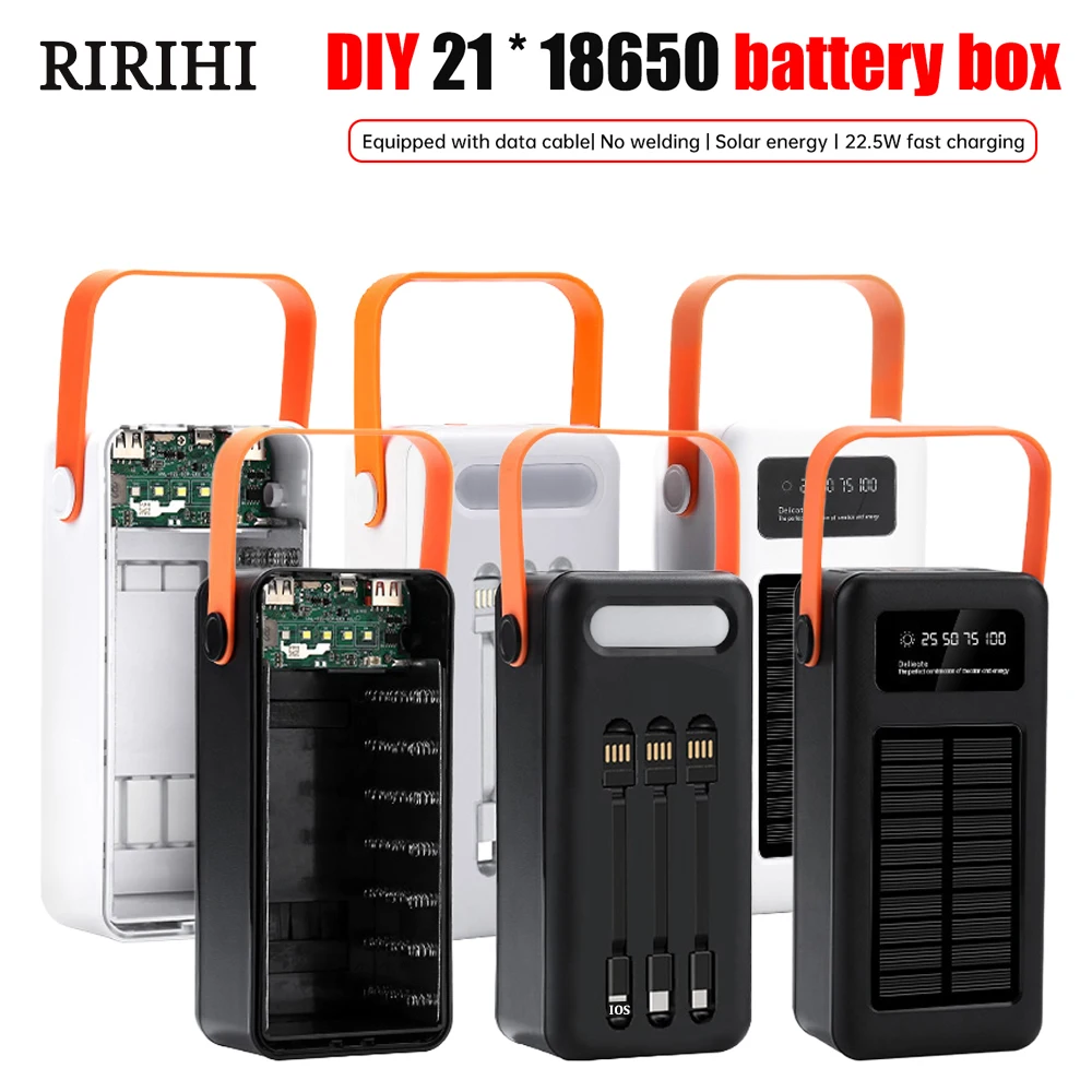 RIRIHI DIY 21*18650 obudowa baterii cyfrowy pojemnik do przechowywania baterii szybka ładowarka obudowa Power Bank spawanie darmowa obudowa zasilacza