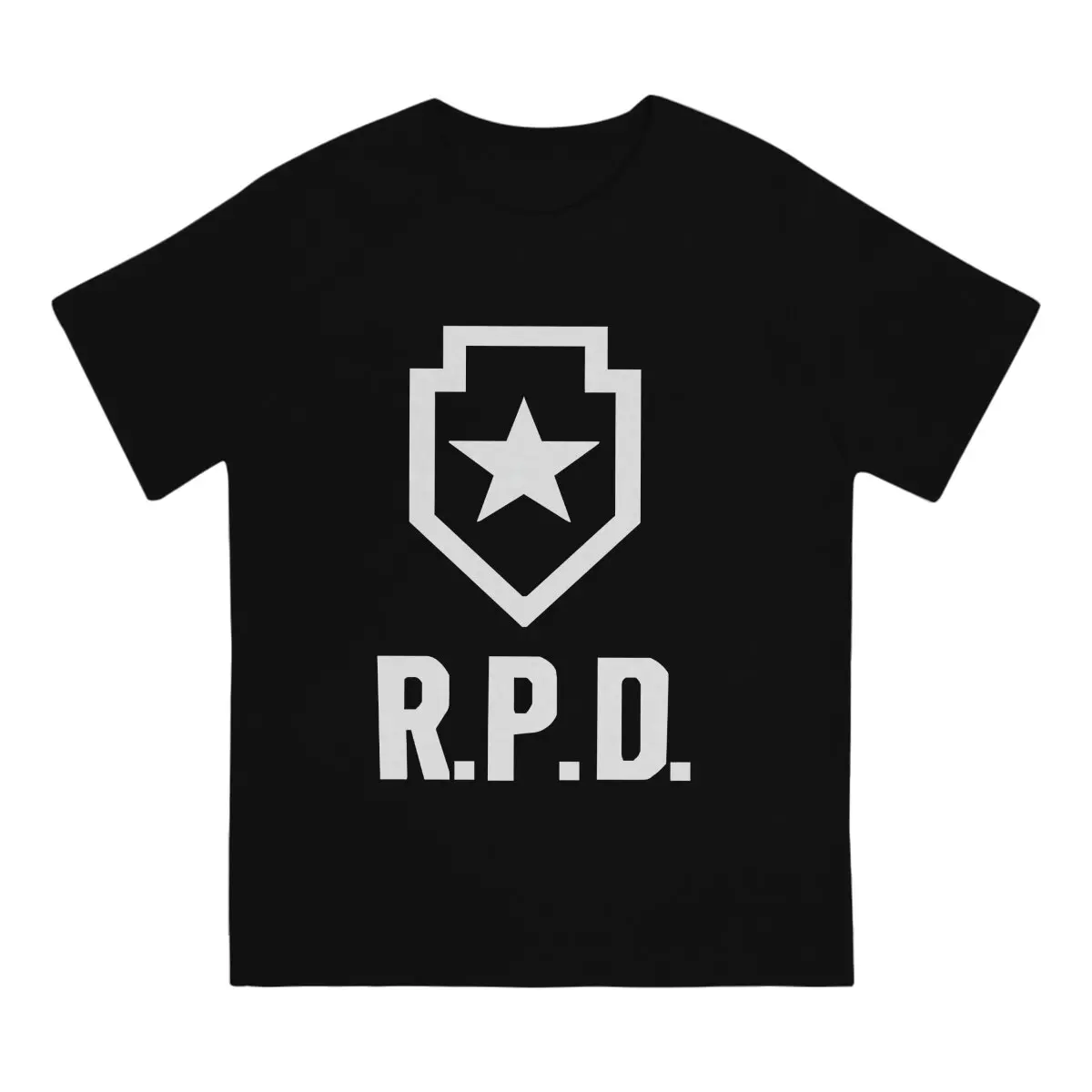 R-Resident Evil Game Creative TShirt for Men RPD Logo Round Neck Pure Cotton T Shirt Distinctive Gift Clothes Streetwear