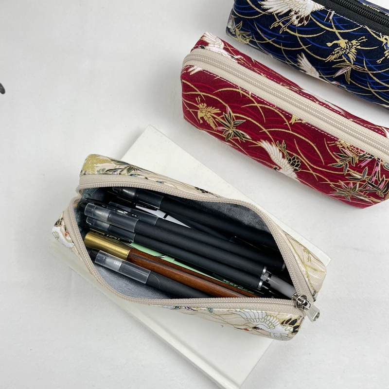National Trend Zipper Pen Case Large Capacity Pen Case Multi-function Small Fresh Pen Case Student Literary Portable Pen Bag