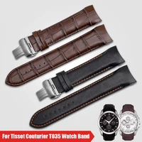 Correa de cuero genuino para Tissot T035, correa de reloj T035614 T035627 T035617 T035439 T035407 T035410, repuesto de pulseras 22 23 24mm
