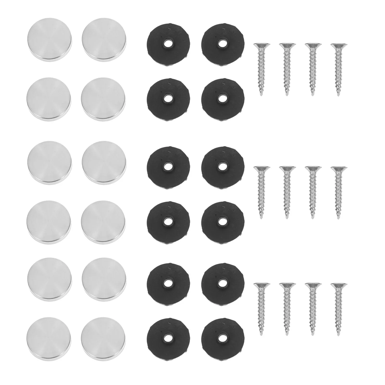 100Pcs Decorative Mirror Screws 20Mm Stainless Steel Screw Caps Nails for Glass Bathroom Panels Wardrobes Furniture Advertising