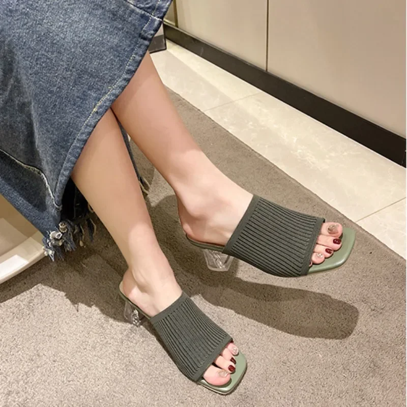 Women Slippers  Closed Toe Comfort Slippers Women Fashion Outdoor Sandals Women Medium Heel Slippers 2024