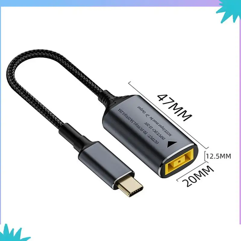 Abzw 10x 140w dc plugue quadrado carregador de laptop para 5v 9v 20v usb c pd adaptador de alimentação conversor cabo de carregamento rápido para lenovo