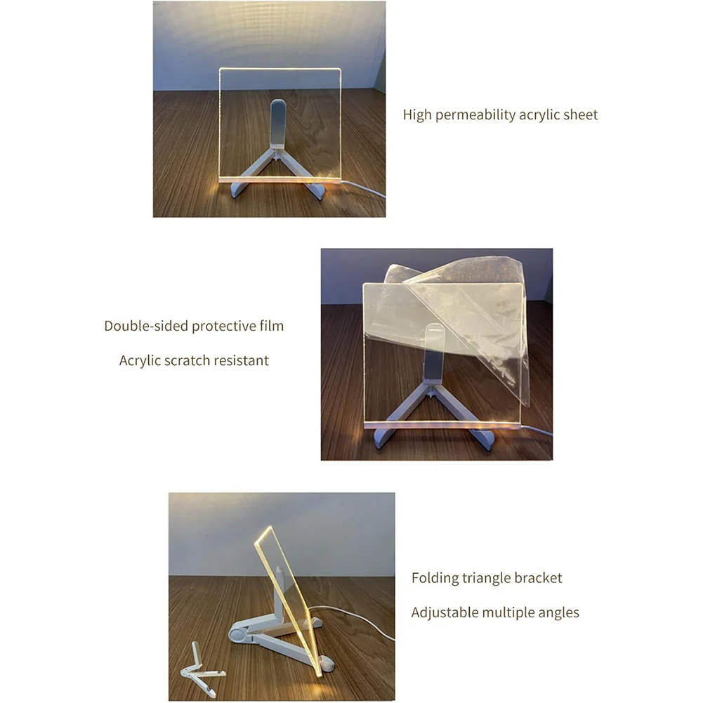라이트 업 드라이 지우기 보드, LED 문자 메시지 보드, 아크릴 드로잉 보드, 침실 야간 조명, 7 색 펜 조명