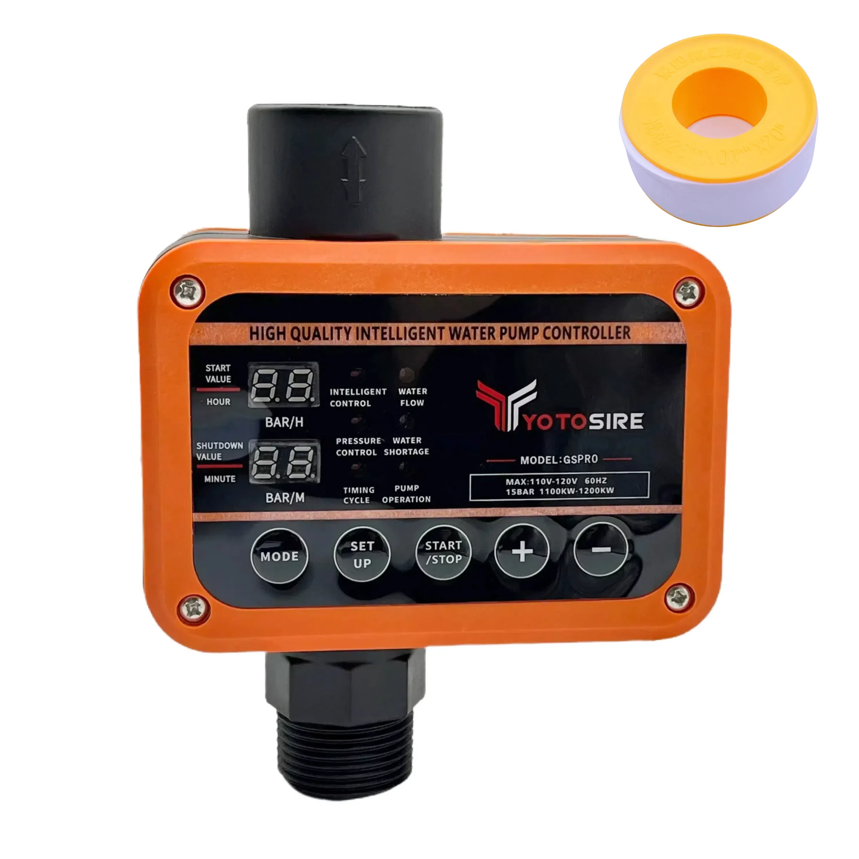 GS Pro Intelligent Pressure Controller for Water Pump 0-10bar 1.1KW SUPPLY G1 Thread Easy Operation Pump Switch for Building Pip