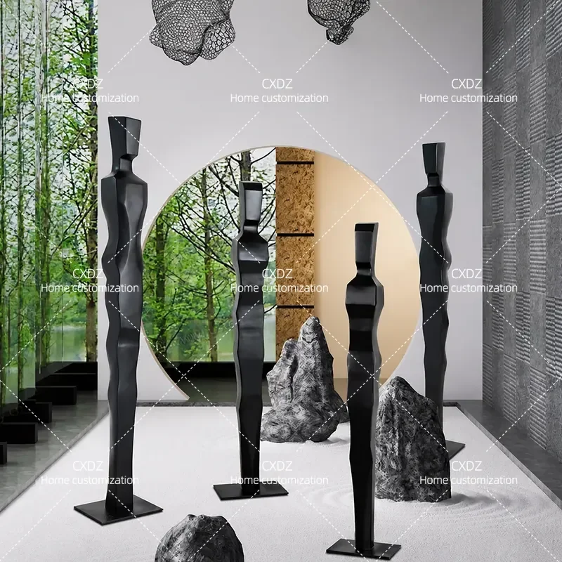 Modern Floor to Ceiling Sculpture for Hotel Lobby Sales Office Corridor Hall Art Decoration Welcome Figure Statue Interior