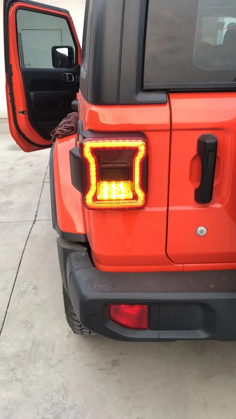 SXMA JL1163 TAILLIGHT LED Tail Lights Car Rear Bumper Parking Back Up Reverse Brake Lights For Jeep Wrangler JL 18+