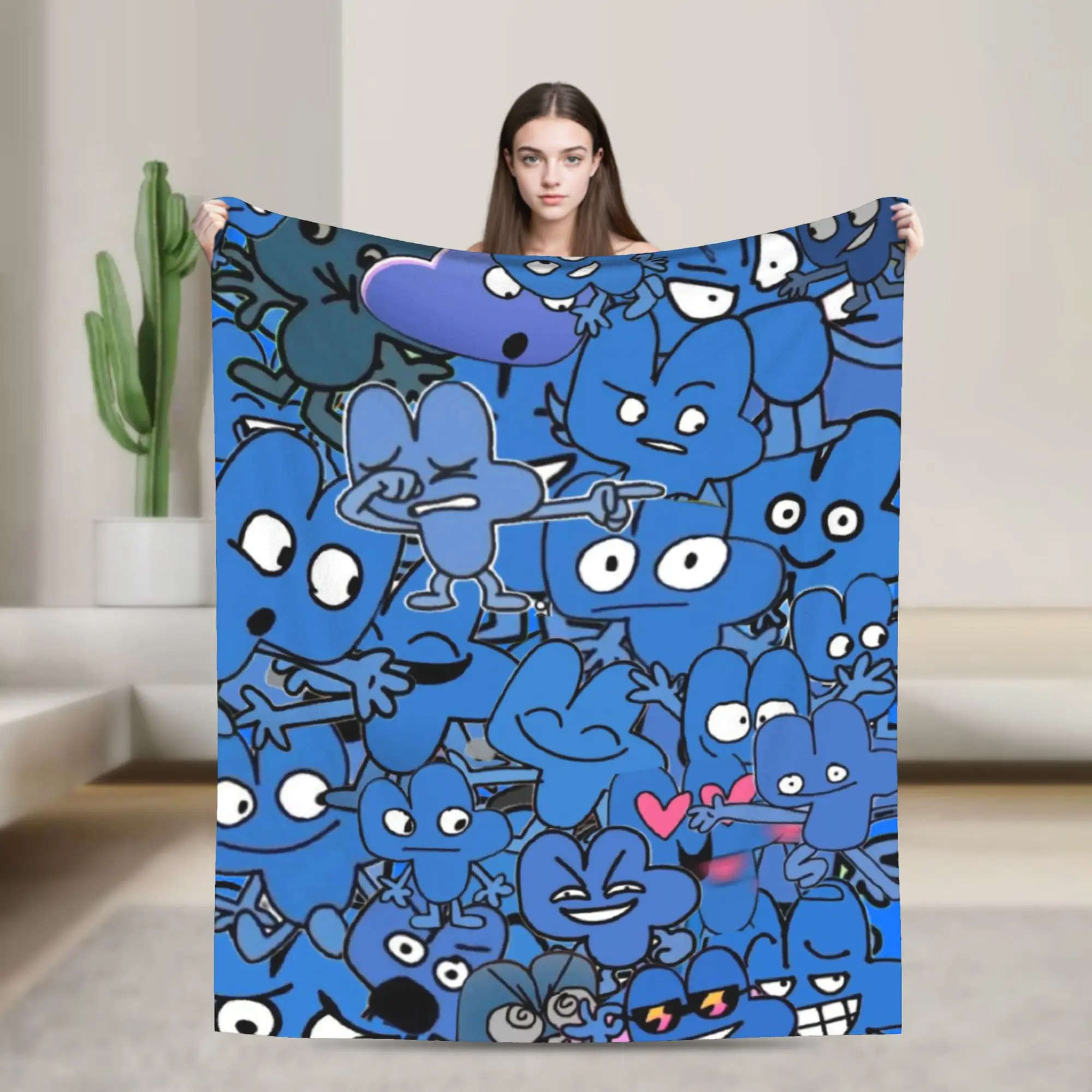 BFDI Battle for Dream Island Throw Blanket for Couch Soft Fuzzy Plush Blanket 50x60 Inch Multiple Sizes Bedspreads All Seasons