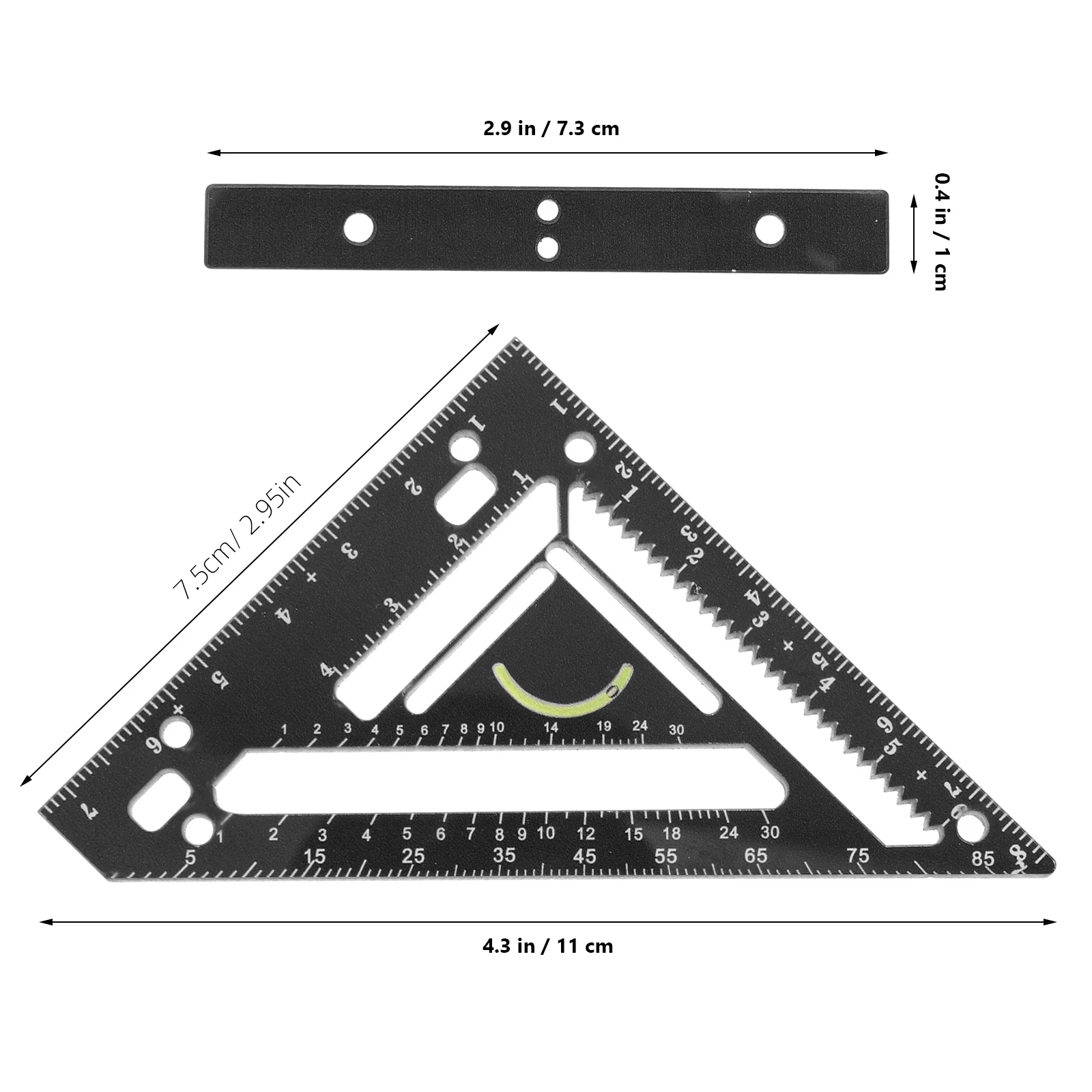 

Woodworking Tools Ruler Acrylic Measuring Triangle Center Finding Professional Carpenter Square Framing Rafter Machinist Set