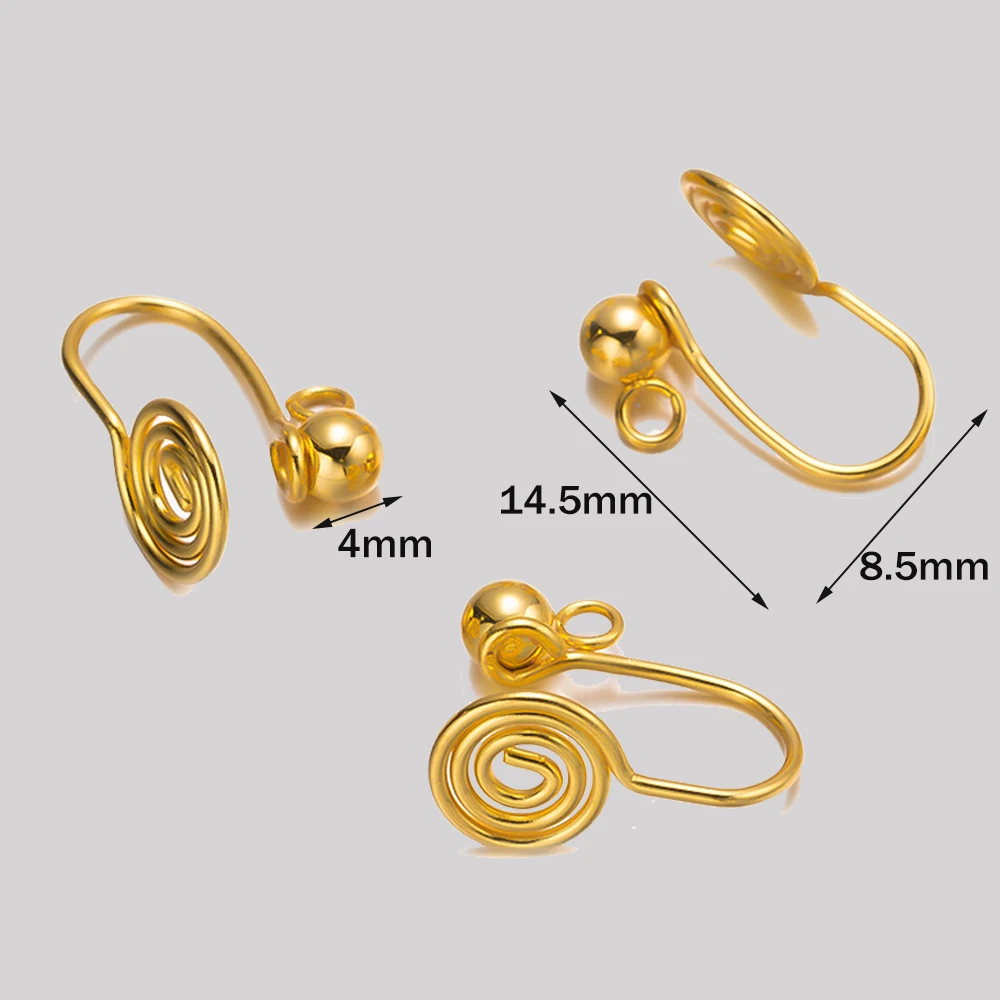 10pcs Rose Gold Stainless Steel Spiral Earring Converter Clip Components Findings For DIY Non-Pierced Jewelry Making Supplies