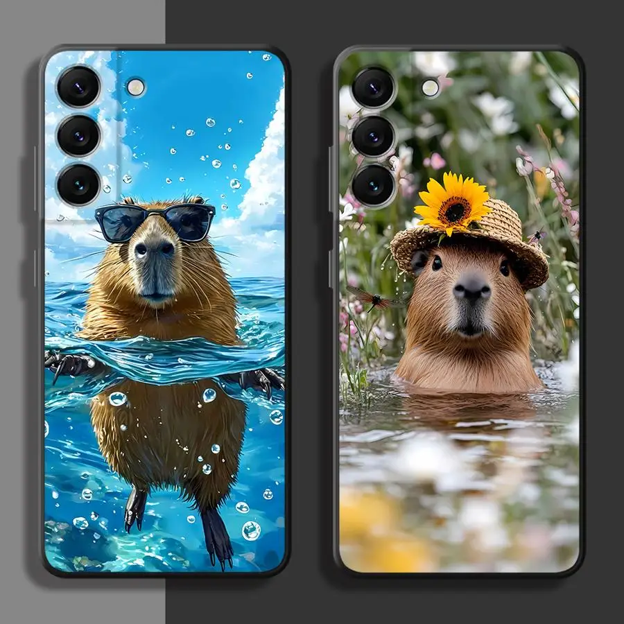 Vacation Capybara Case for Samsung Galaxy A57 A24 A73 A51 A55 A25 A26 A23 A53 A37 A22 A32 Phone Cover A72 A52 A36 A35 A71