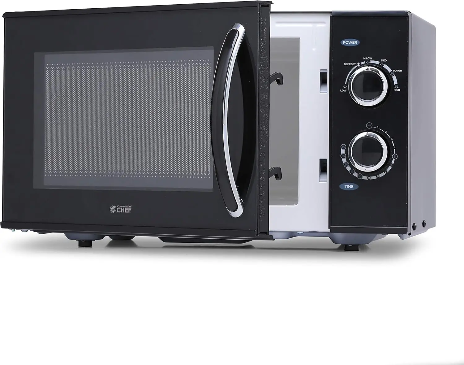 Microwave Dial putar koki komersial dengan 6 tingkat daya, Microwave kecil dengan pegangan tarik, Microwave meja 900W