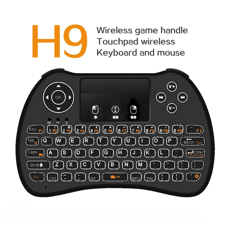 BOXPUT H9 Air Mouse Infrared Remote Control With Keyboard Touchpad Backlight 2.4G Wilress IR Remote For Computer Android TV Box