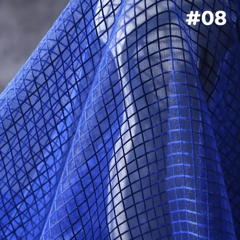 50x140cm Mesh Plaid Fabric Textured Organza Crisp Fabric for Sewing Bridal Dress Headdress Bottoming Garment DIY Materials image 3