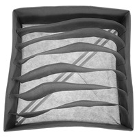 7-Compartment Underwear Organizer Storage Box 32x32x10cm Dark Grey Non-woven Fabric Sock Drawer Closet Space Saver Clothing