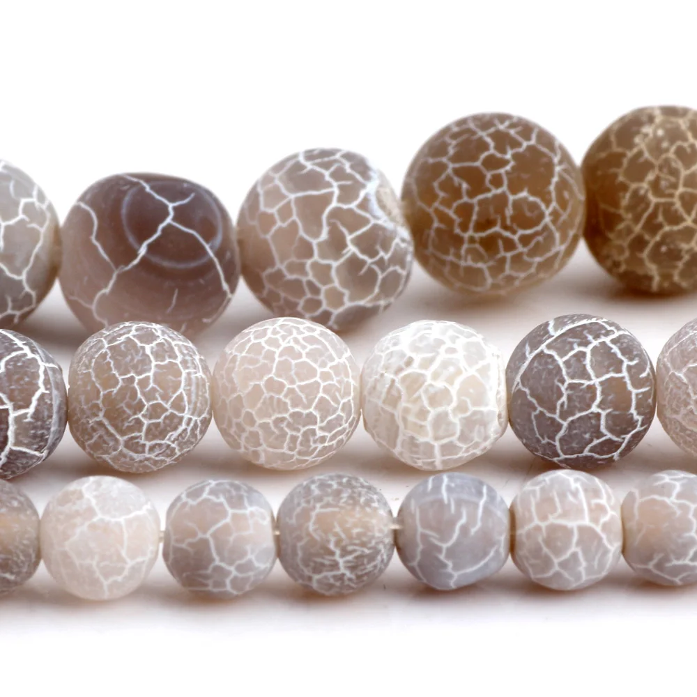 004 Model 6MM/8MM/10MM Matte Matte Matte Coffee Stained White Stripes Natural Stone Pine Beads DIY Necklace Jewelry Making view 6
