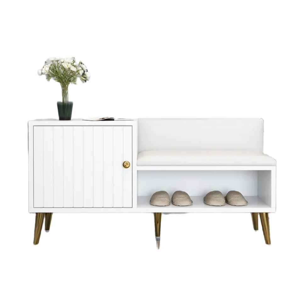 

y living room furniture Entrance shoes woodenshoe cabinet combination soft bag wear shoe stool simple storage shoe cabinet