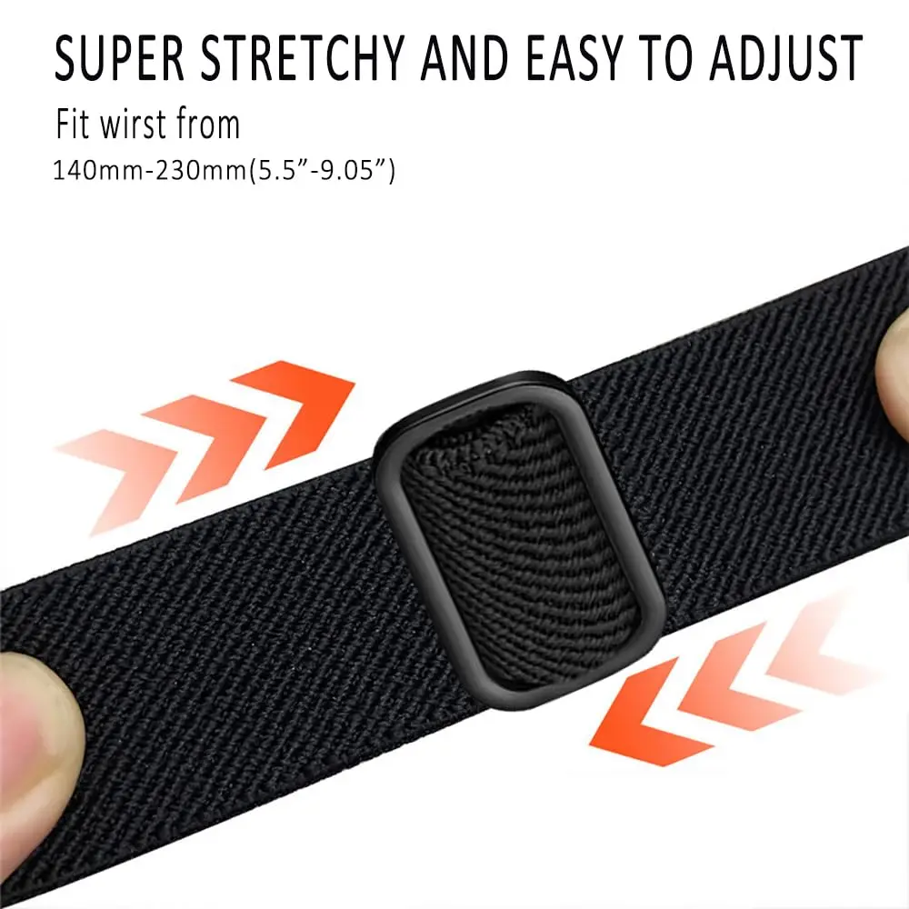 Band For Samsung Galaxy Watch 7 6 5 4 40mm 44mm/FE/5 pro 45mm No Gaps Elastic Nylon Loop Bracelet watch6 classic 47mm 43mm strap