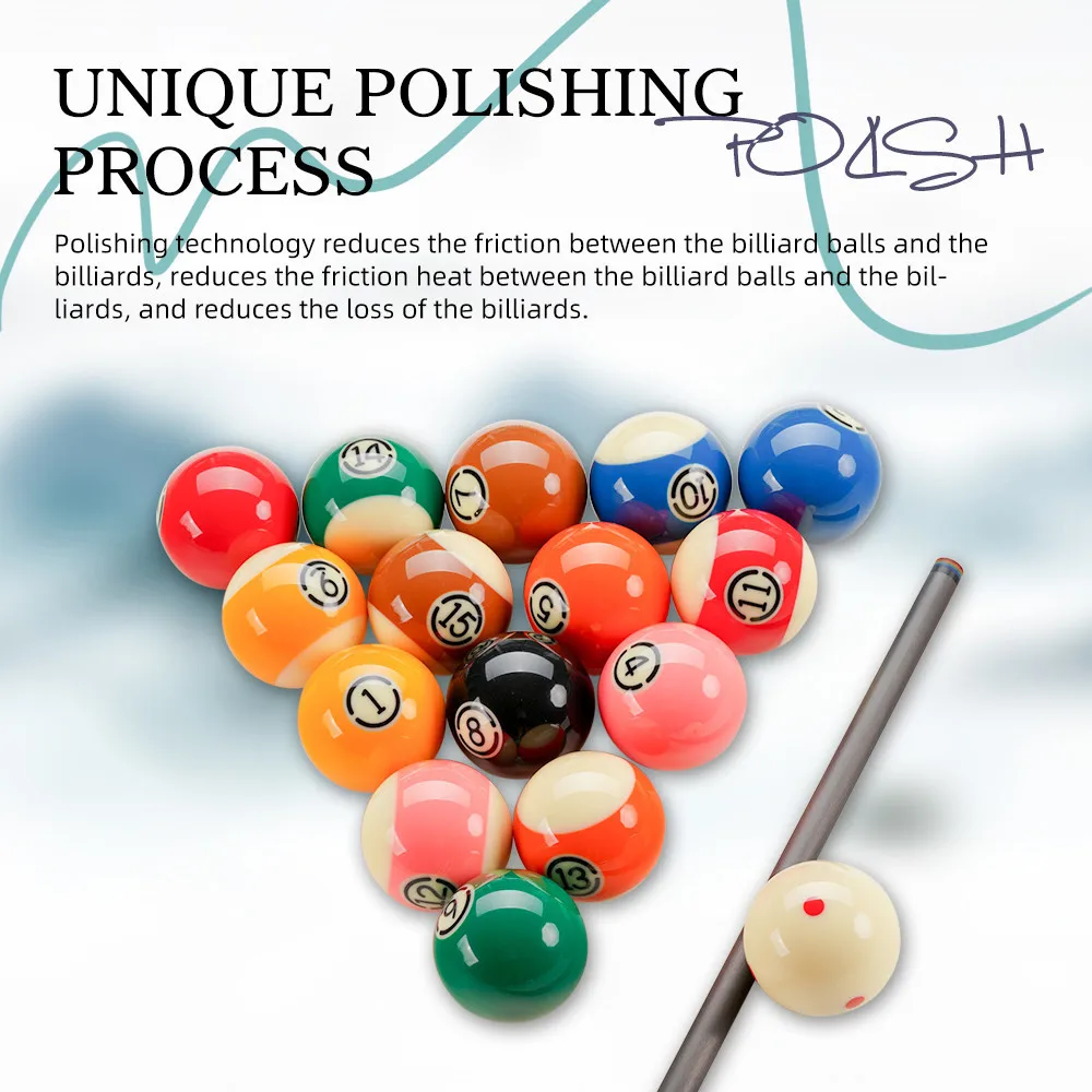 KONLLEN Billiard Balls with 57.2mm Resin Balls Set 2-1/4' 16pcs Full Set For Pool Tables Billiards Accessories