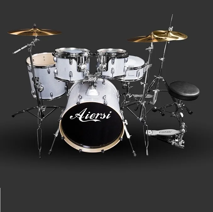 Aiersi Brand Adult Size Drum Set Professional Drum Set For Church Black/White/Red/Blue