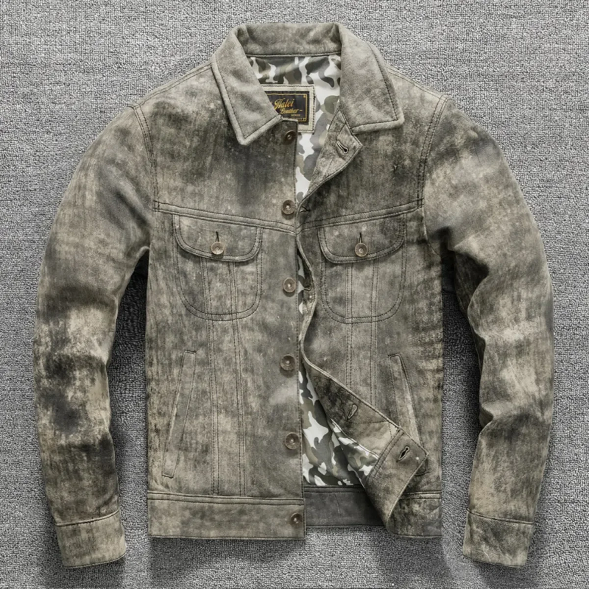 

DINADD New Leather Jacket Top Layer 100% Cowhide Leather Clothes Men's Stand Collar Motorcycle Clothes Autumn Winter Plus Size