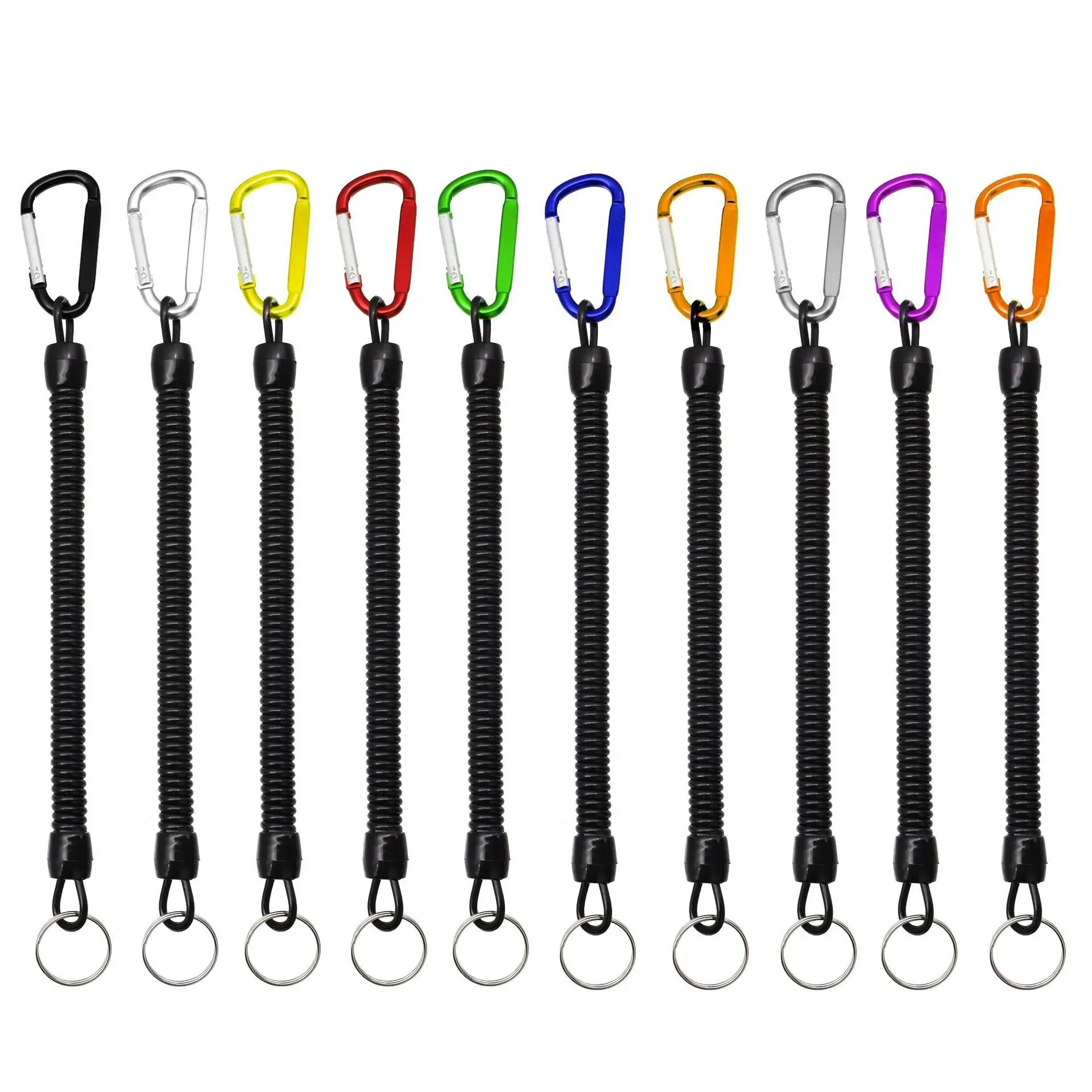 

1 Pcs Fishing Rope Anti-Lost Lanyard Telescopic Elastic Retention Rope Safety Spring Lanyard Rope Key Ring Chain Accessories