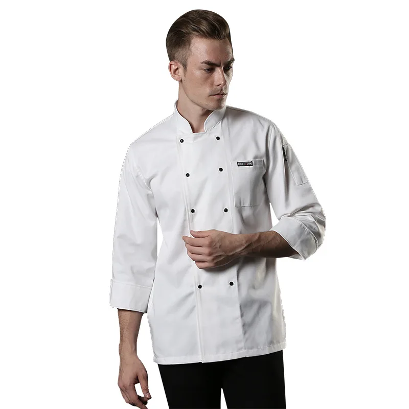 C546 Chef's Overalls Long Sleeve Kitchen Restaurant Cook Work Wear Chef Uniform Waiter Shirt Double Breasted Chef Jacket