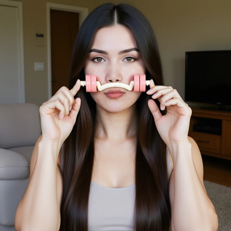 Face Mouth Exerciser Barbell Design Face Trainer Tool Breathing Device Lift V Face Skin Tightening Face Breathing Exerciser